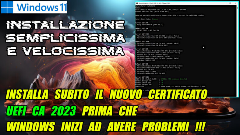 Installa subito il nuovo certificato UEFI CA 2023 prima che Windows inizi ad avere problemi