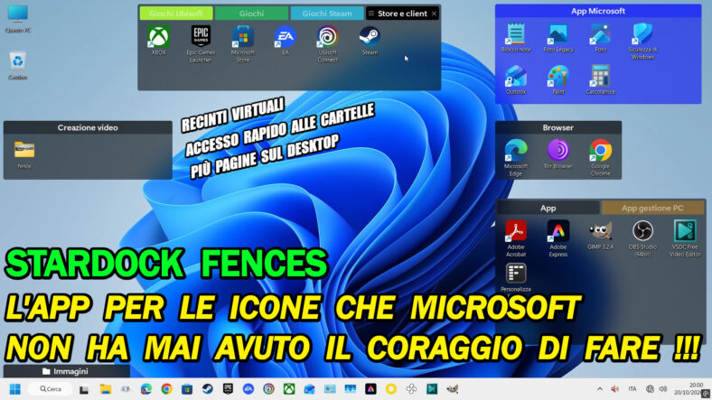 Stardock Fences l'app per le icone che Microsoft non ha mai avuto il coraggio di fare !!!